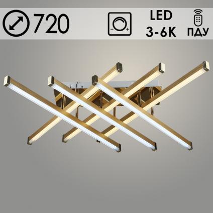 Люстра YH1034/6 WT+GD белый/золото 2x60W LED 3000K-6000K ПДУ диммер d720, 24